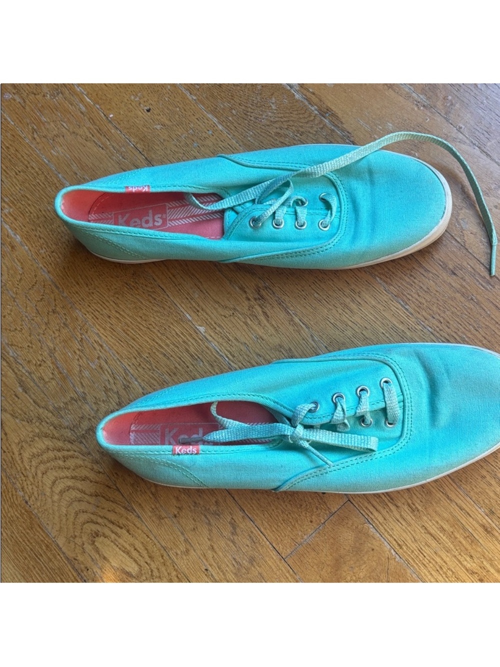 Keds Turquoise Canvas Lace-Up Sneakers